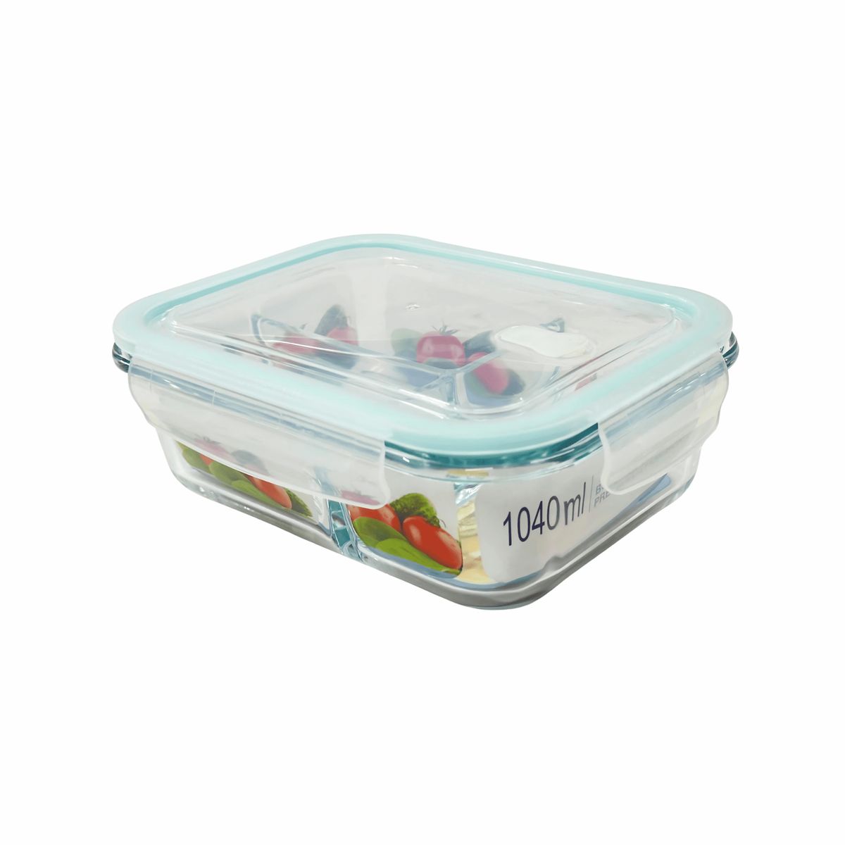 GENERICO - Contenedor de Vidrio Rectangular 1040 ml con División – Hermético BPA Free