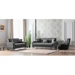 GENERICO - Set Sofa Camas Escalade para Living Gris 3+2+1 cuerpos