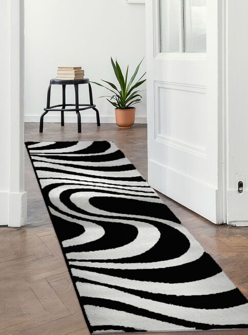 Alfombra de Pasillo Negro 70 x 230 cm Moderna