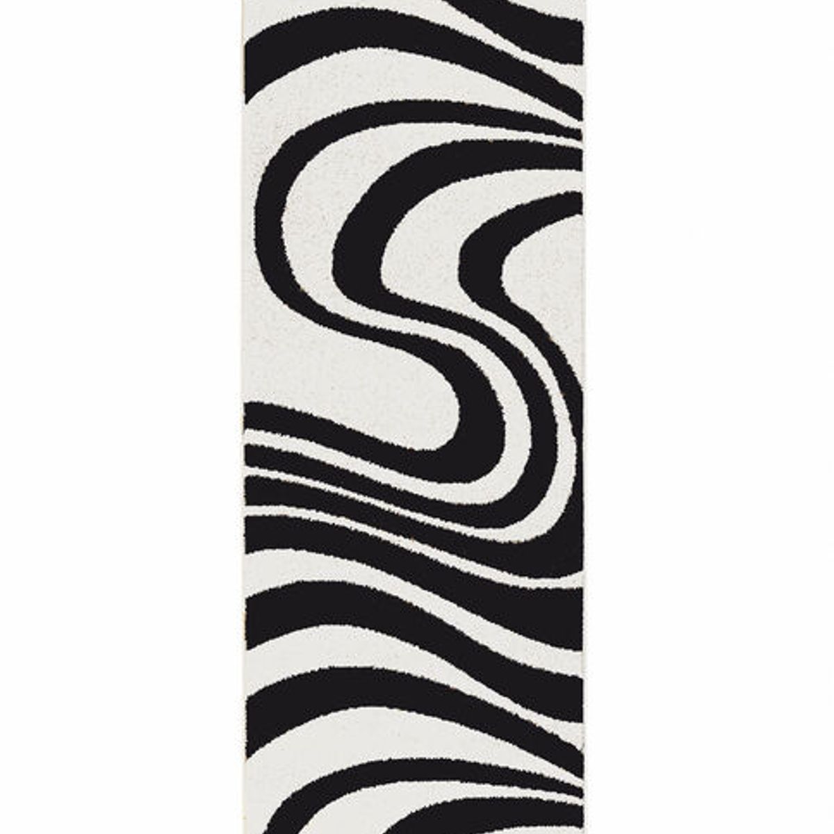 MROTTO - Alfombra de Pasillo Negro 70 x 230 cm  Moderna