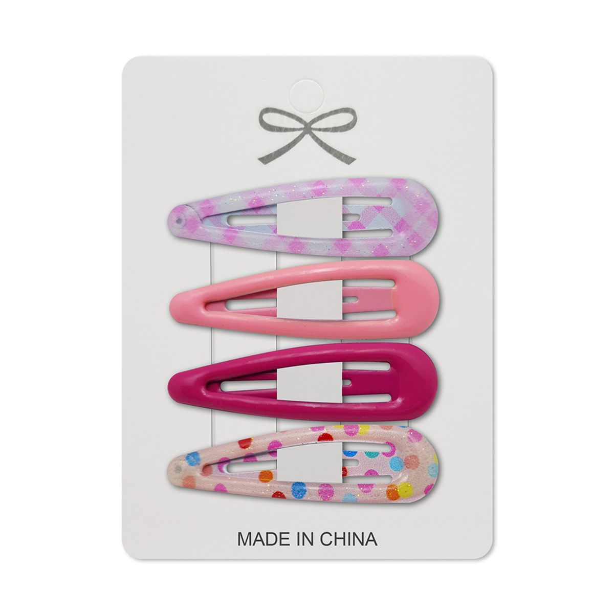 GENERICO - Set 4 Clip Para Cabello Ovalado Fucsia