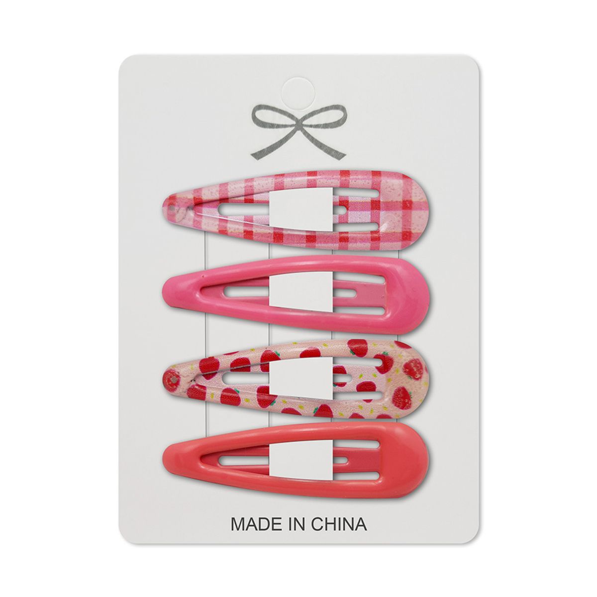 GENERICO - Set 4 Clip Ovalado Para Cabello Rosado