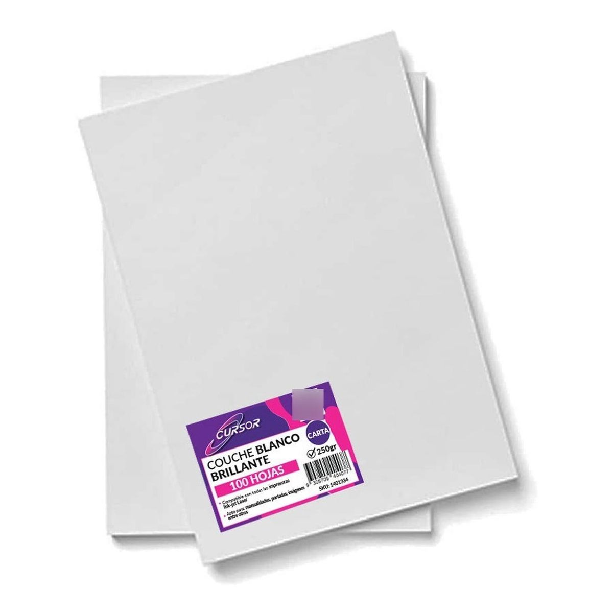 CURSOR - Papel Couche Brillante 250g Carta 100 Hojas Cursor