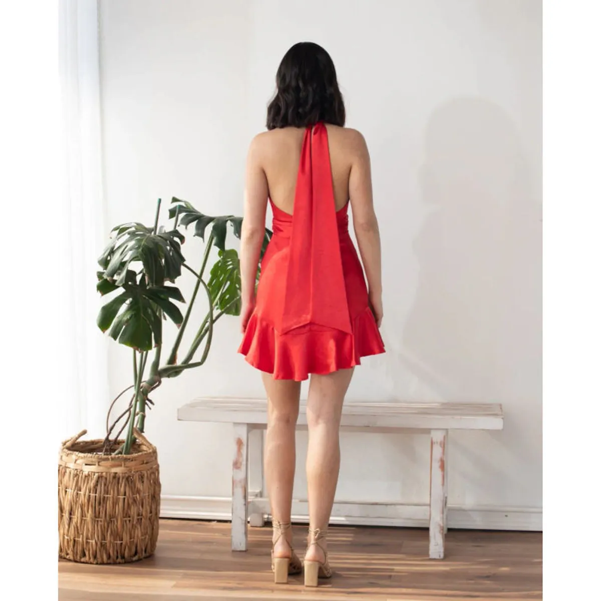 MI PLACARD - Vestido Corto de Fiesta Tenerife Rojo
