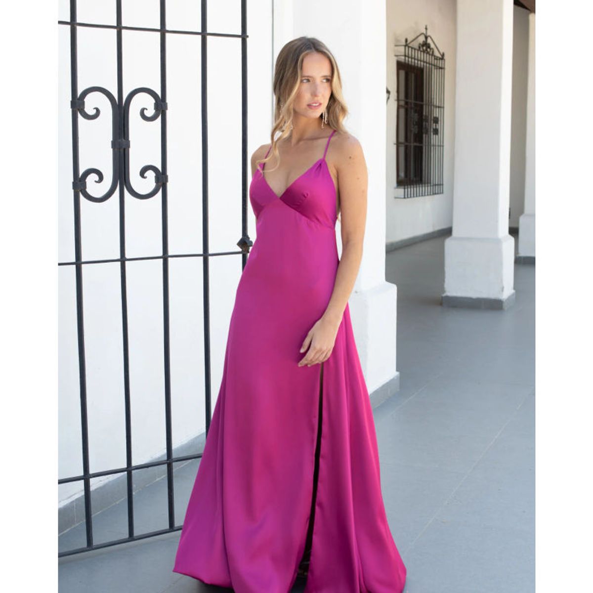 MI PLACARD - Vestido Largo de Fiesta Pepa Magenta