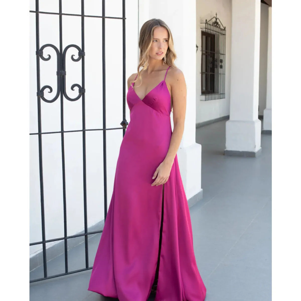 MI PLACARD - Vestido Largo de Fiesta Pepa Magenta