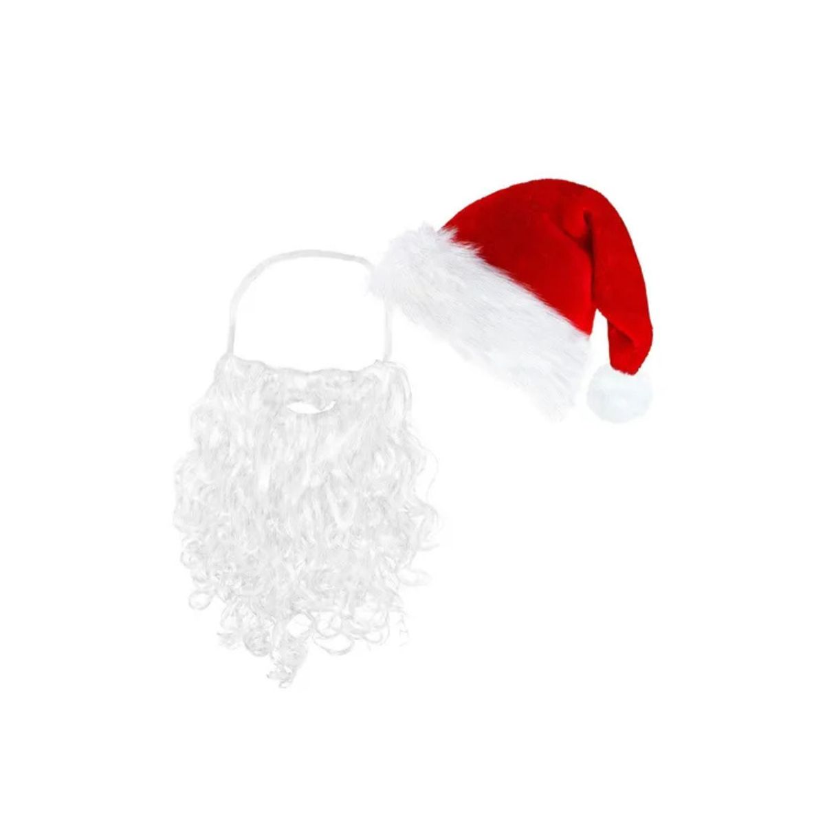 GENERICO - Set Gorro Viejo Pascuero Con Barba De Risos Santa Claus
