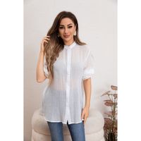 Blusa Mujer Lino Algodón Premium Liviana manga Larga Cuello Mao 8055