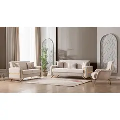 GENERICO - Set Sofa Camas Escalade para Living Beige 3+2+1 cuerpos