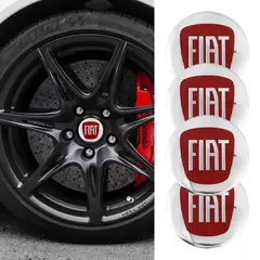 GENERICO - X4 Tapas centro de llantas de auto tunning FIAT PLATA 56MM