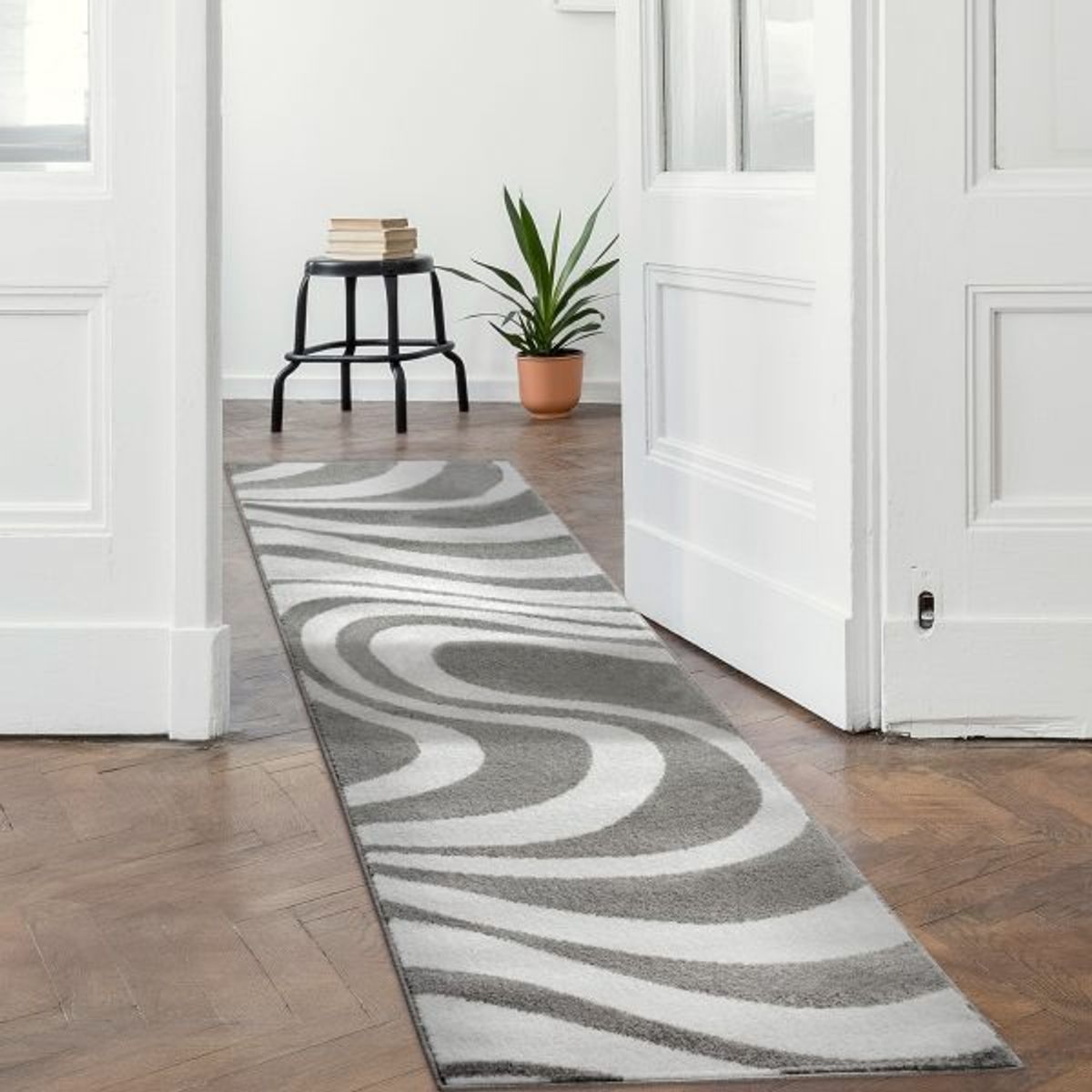 MROTTO - Alfombra de Pasillo Gris 70 x 230 cm  Moderna