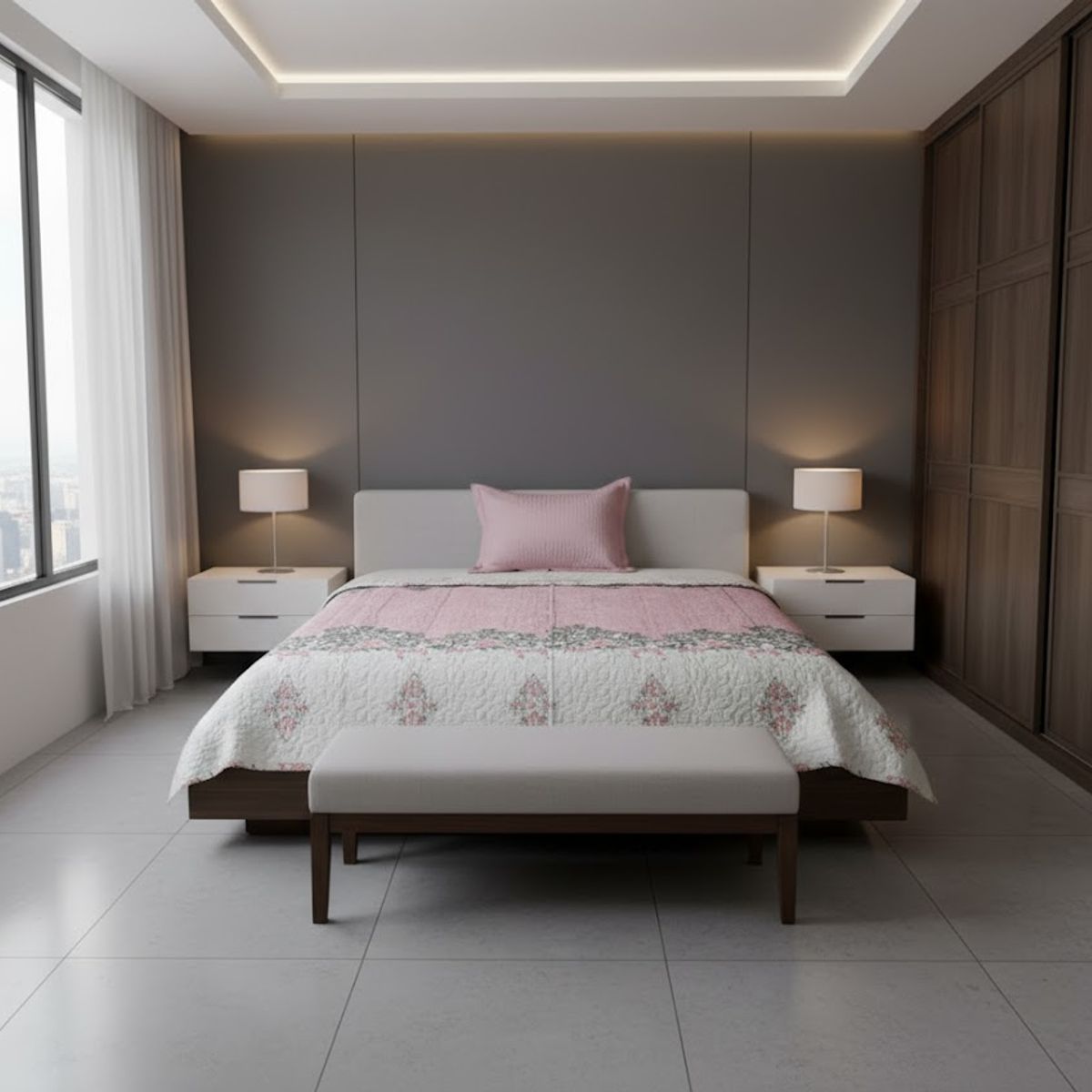 GENERICO - CUBRECAMA QUILT DE VERANO DELGADO DISEÑO CLASICO ROSA 1.5 PLAZA 100% ALGODON