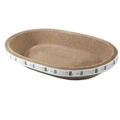SUKEA - 1 Pcs Rascador Mediano De Cartón Corrugado Para Gatos Oval 47cm