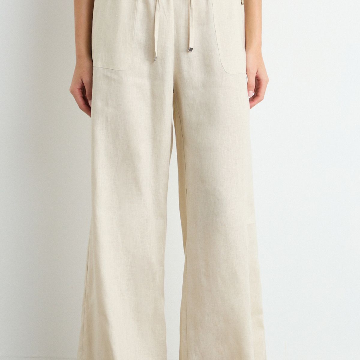 IO - Pantalon Liso Mujer Beige Io