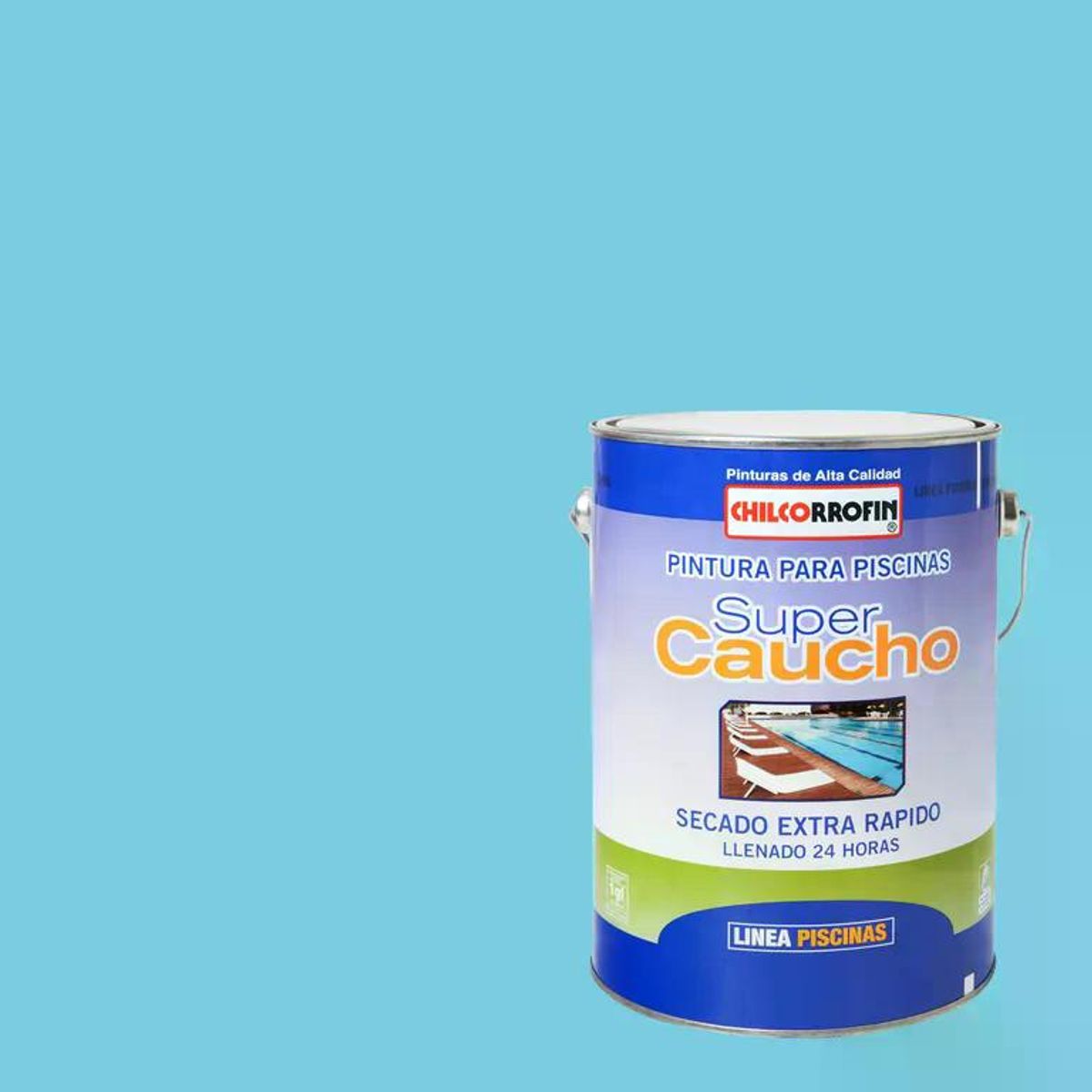 CHILCORROFIN - PINTURA SUPERCAUCHO PISCINA CHILCO CELESTE TN 4GL