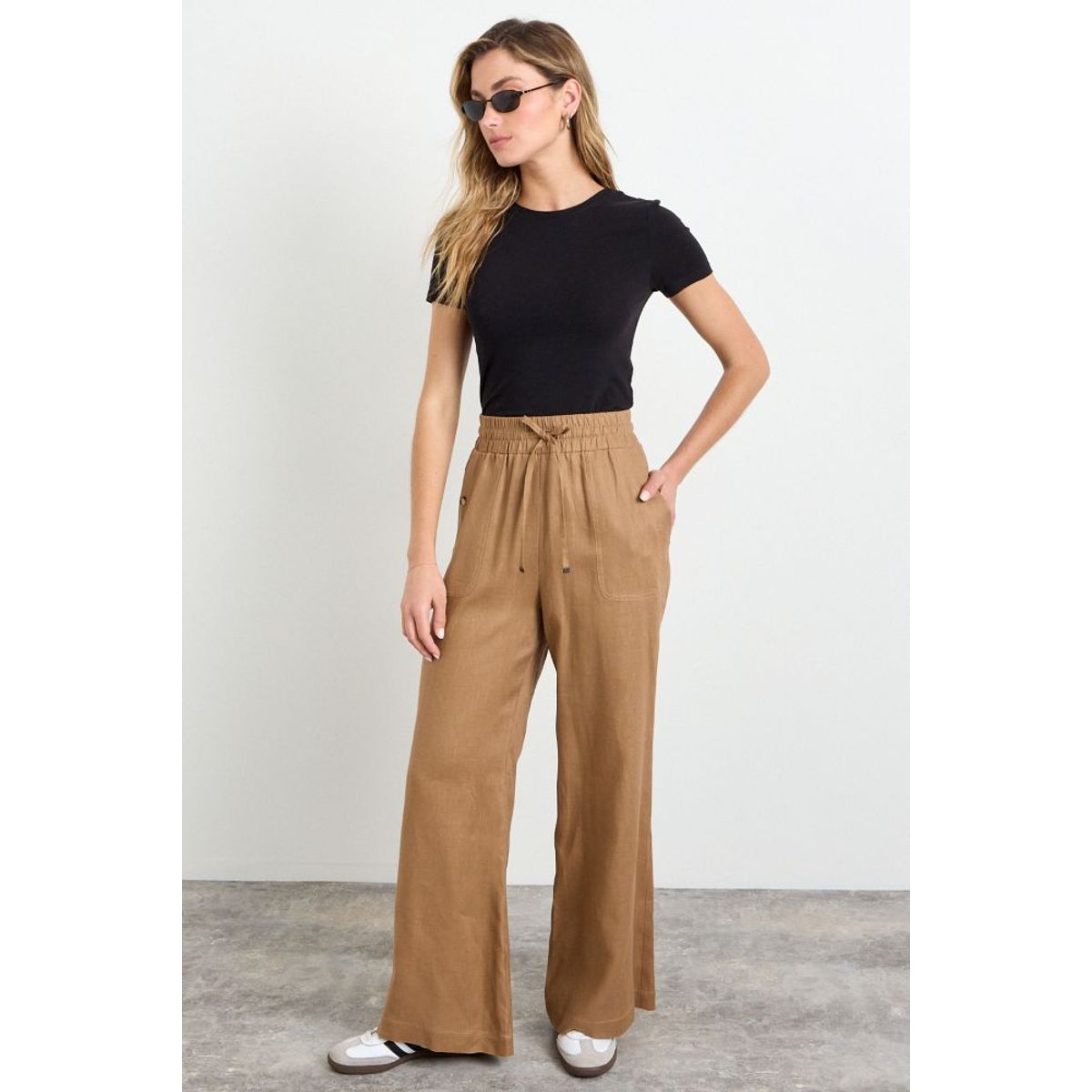 IO - Pantalon Liso Mujer Café Io