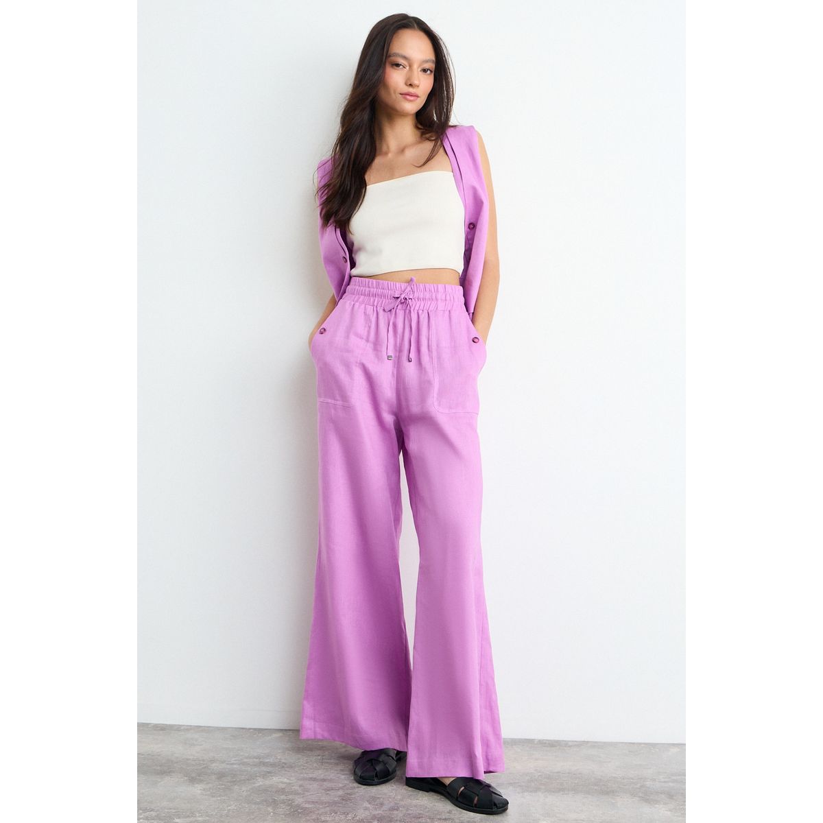 IO - Pantalon Liso Mujer Morado Io