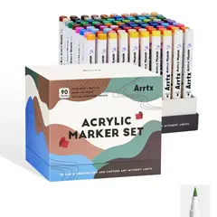 ARRTX - 90 Marcadores Acrílicos Punta Pincel 90A