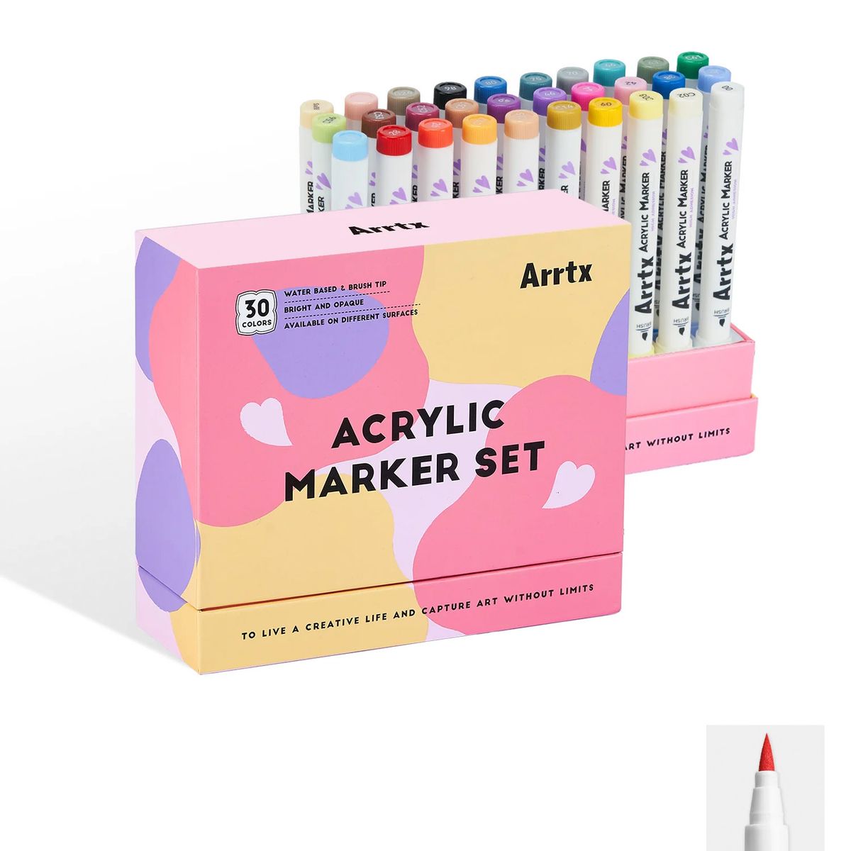 ARRTX - Arrtx 30 Marcadores Acrílicos Punta Pincel 30D