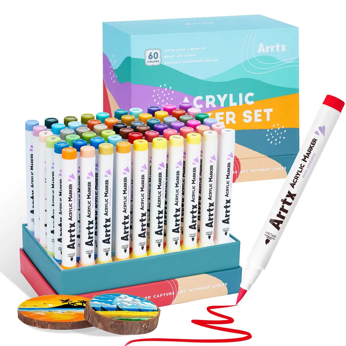 ARRTX - Arrtx 60 Marcadores Acrílicos Punta Pincel 60C - Paisajes
