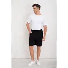 LIKE SHOP - Short Hombre Bermuda Holgado Tipo Lino Pantalon Corto Casual 7148