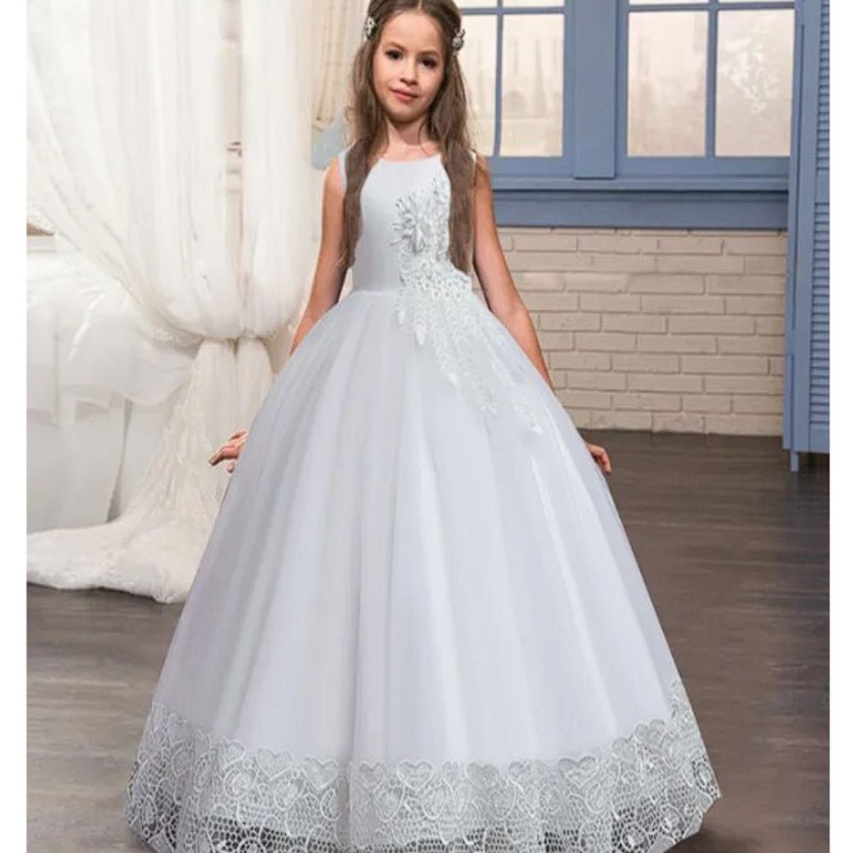 ALMA & DECO - Vestido Bautizo Paje Boda Primera Comunión Mod Margarita Blanco