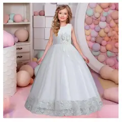 ALMA & DECO - Vestido Bautizo Paje Boda Primera Comunión Mod Margarita Blanco