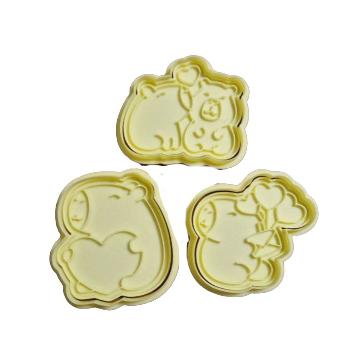 GENERICO - Cortador de Galletas -  Capibara Enamorado (Pack 3)