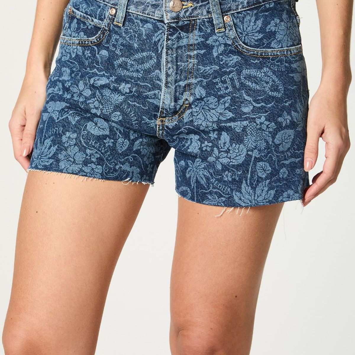 LEE - Short Tiro Alto Loose Fit Rider Tropical Denim