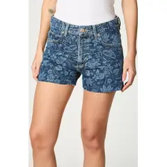 LEE - Short Tiro Alto Loose Fit Rider Tropical Denim