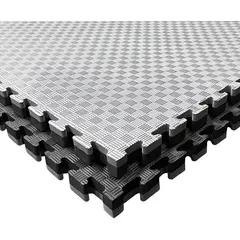 GENERICO - Piso Tatami Goma Eva Alfombra 1mt X 1mt X 2,5 Cm Negro Gris