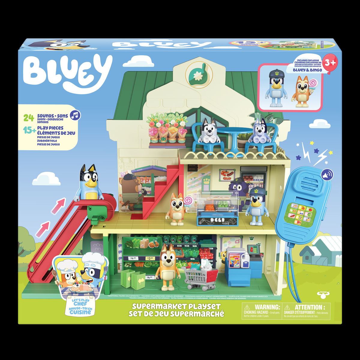 BLUEY - Set De Supermercado 40 Cm Con Figuras Bluey