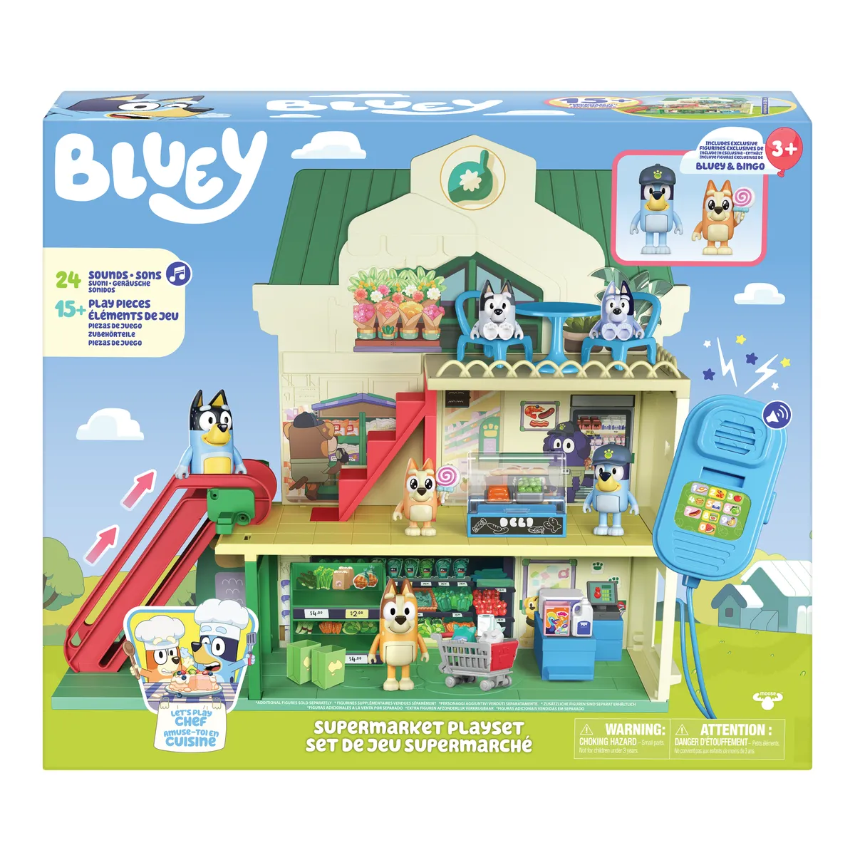 BLUEY - Set De Supermercado 40 Cm Con Figuras Bluey
