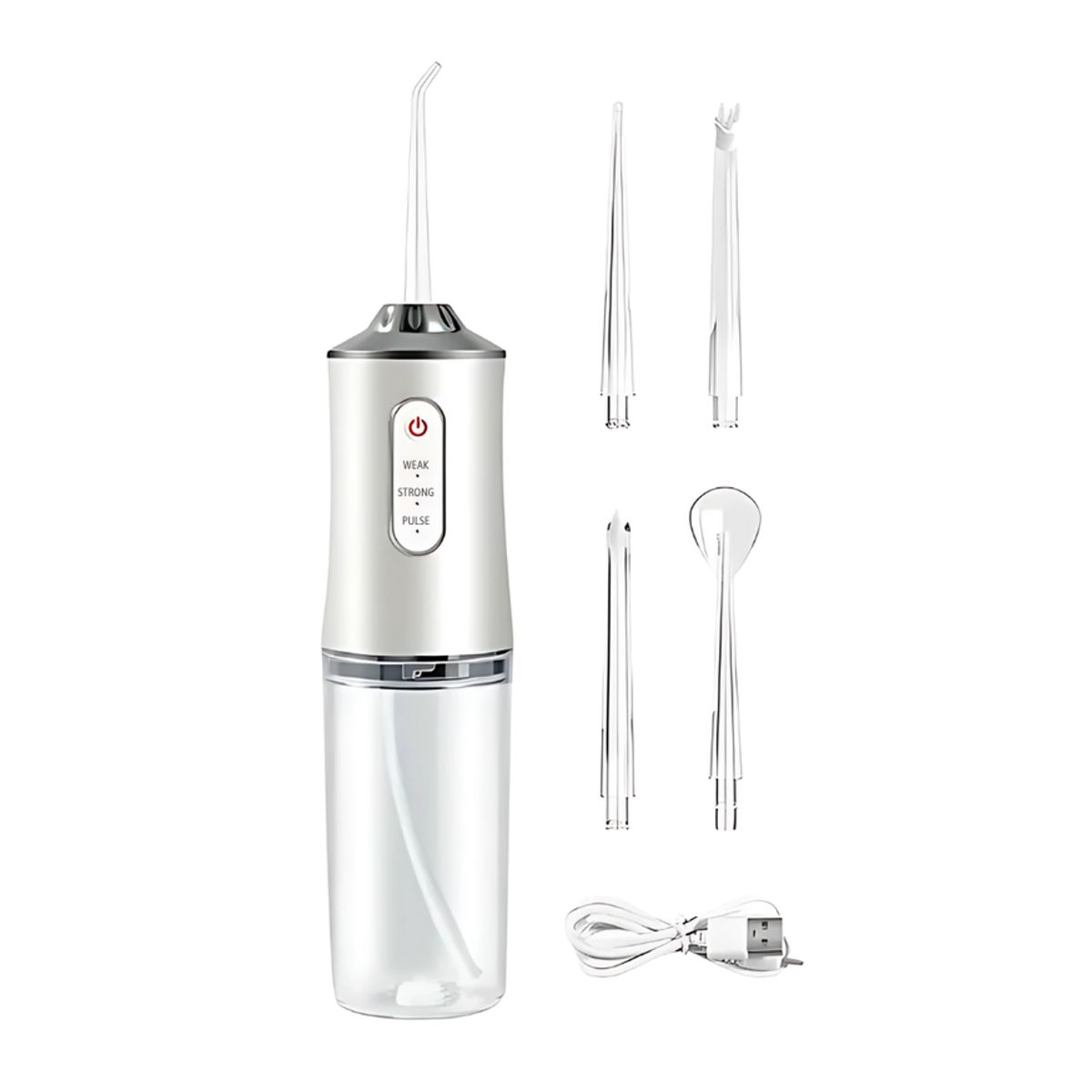 GENERICO - Irrigador Bucal Portátil USB – 3 Modos de Presión y 4 Boquillas