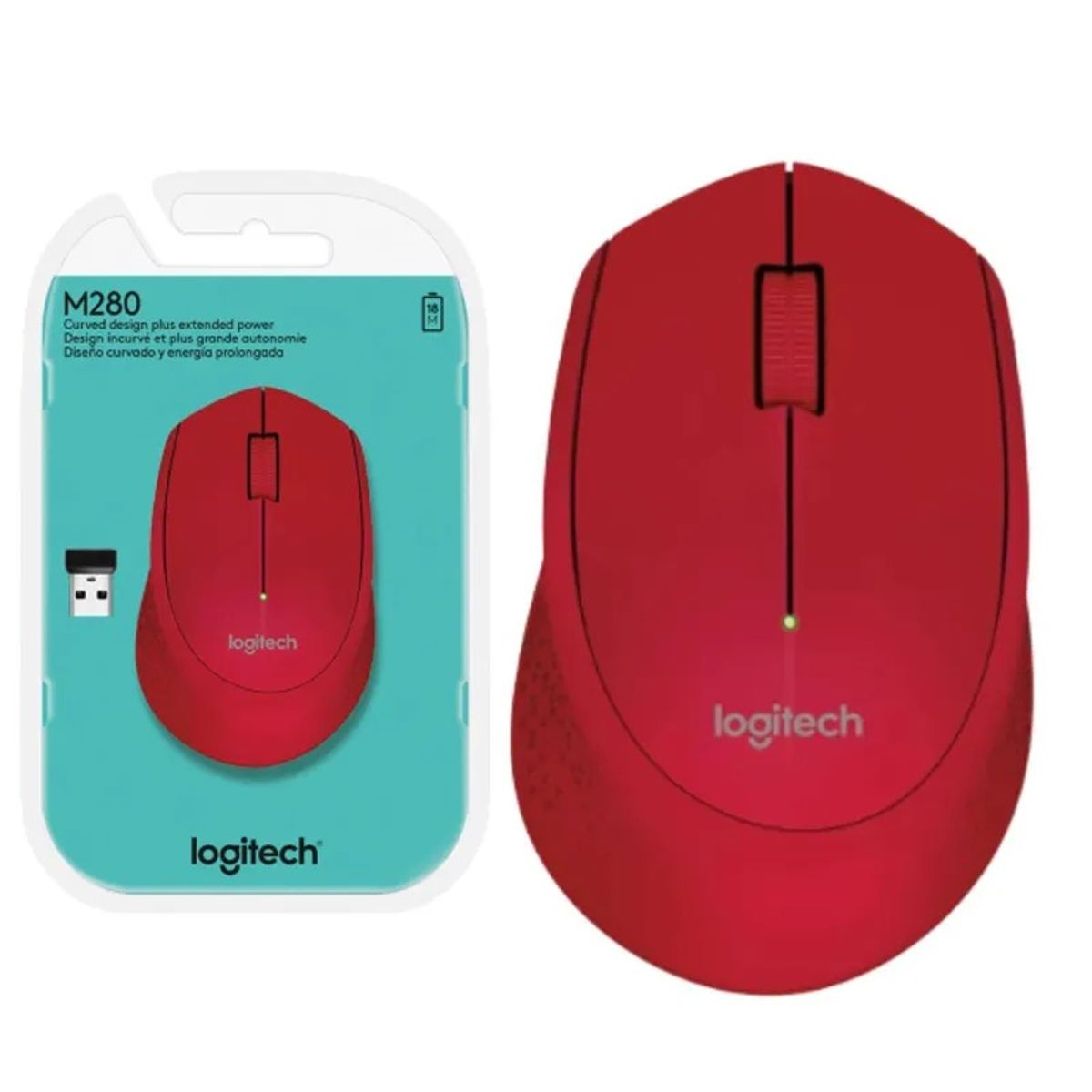 LOGITECH - Mouse Inalambrico Logitech M280 Rojo