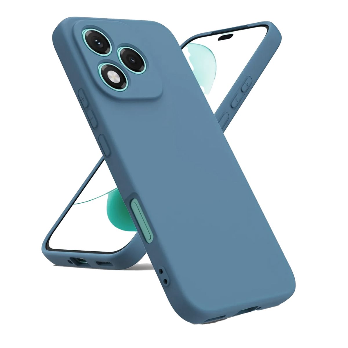 GENERICO - Carcasa Mica Higrodel Clear Para Honor 400 Lite Azul Oscuro