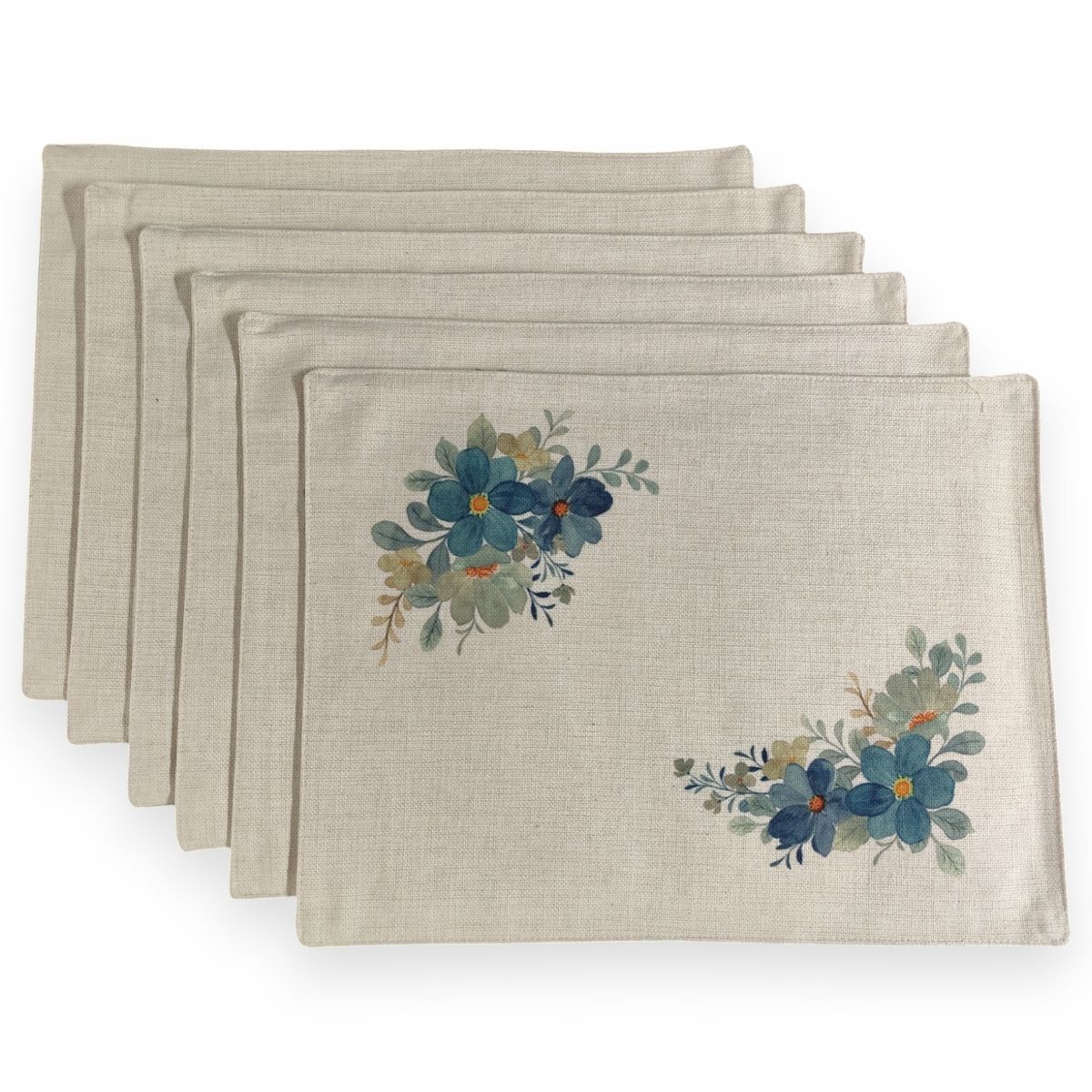 GENERICO - Set 6 Individuales de Lino 35x45 Repelente a Liquido-antimancha md14