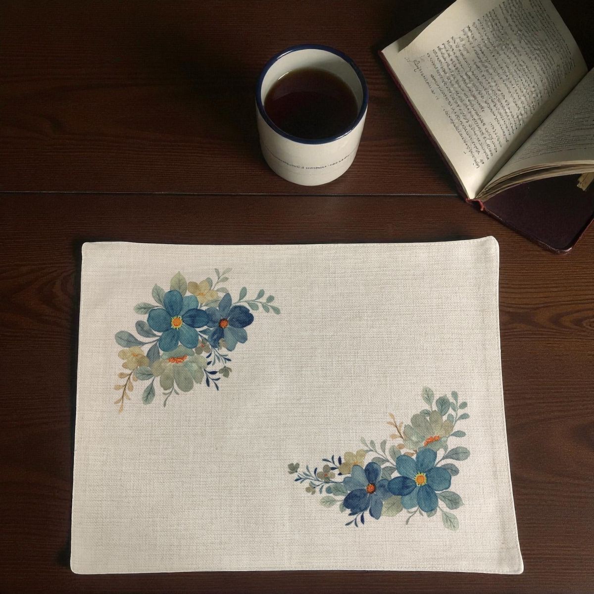 GENERICO - Set 6 Individuales de Lino 35x45 Repelente a Liquido-antimancha md14