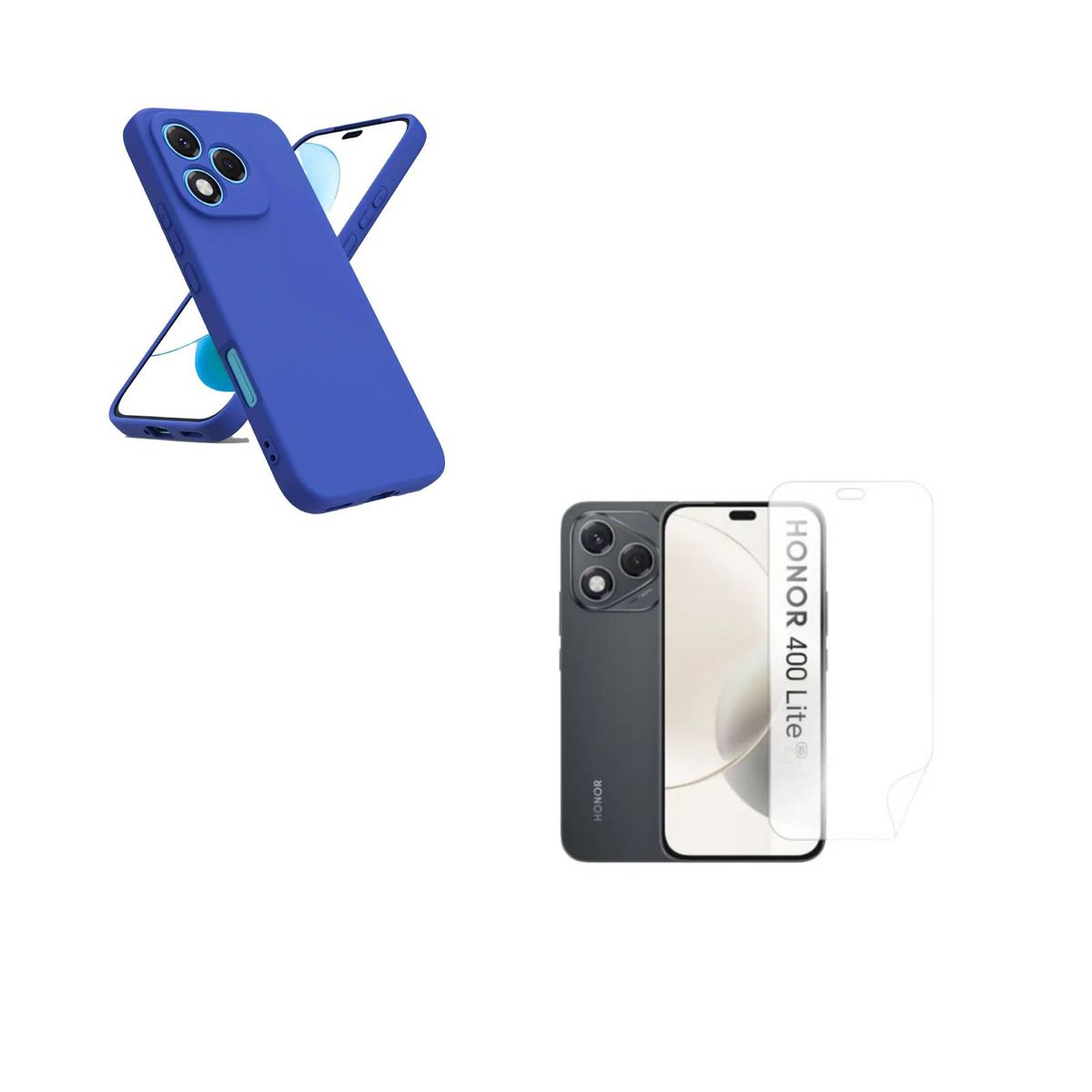 GENERICO - Carcasa Mica Higrodel Clear Para Honor 400 Lite Azul Rey