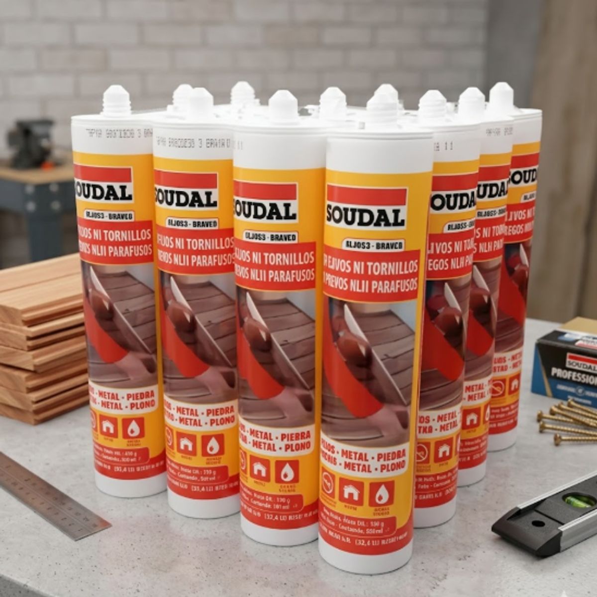 SOUDAL - Silicona De Montaje Blanco 280 Ml. 12 Unidades Soudal