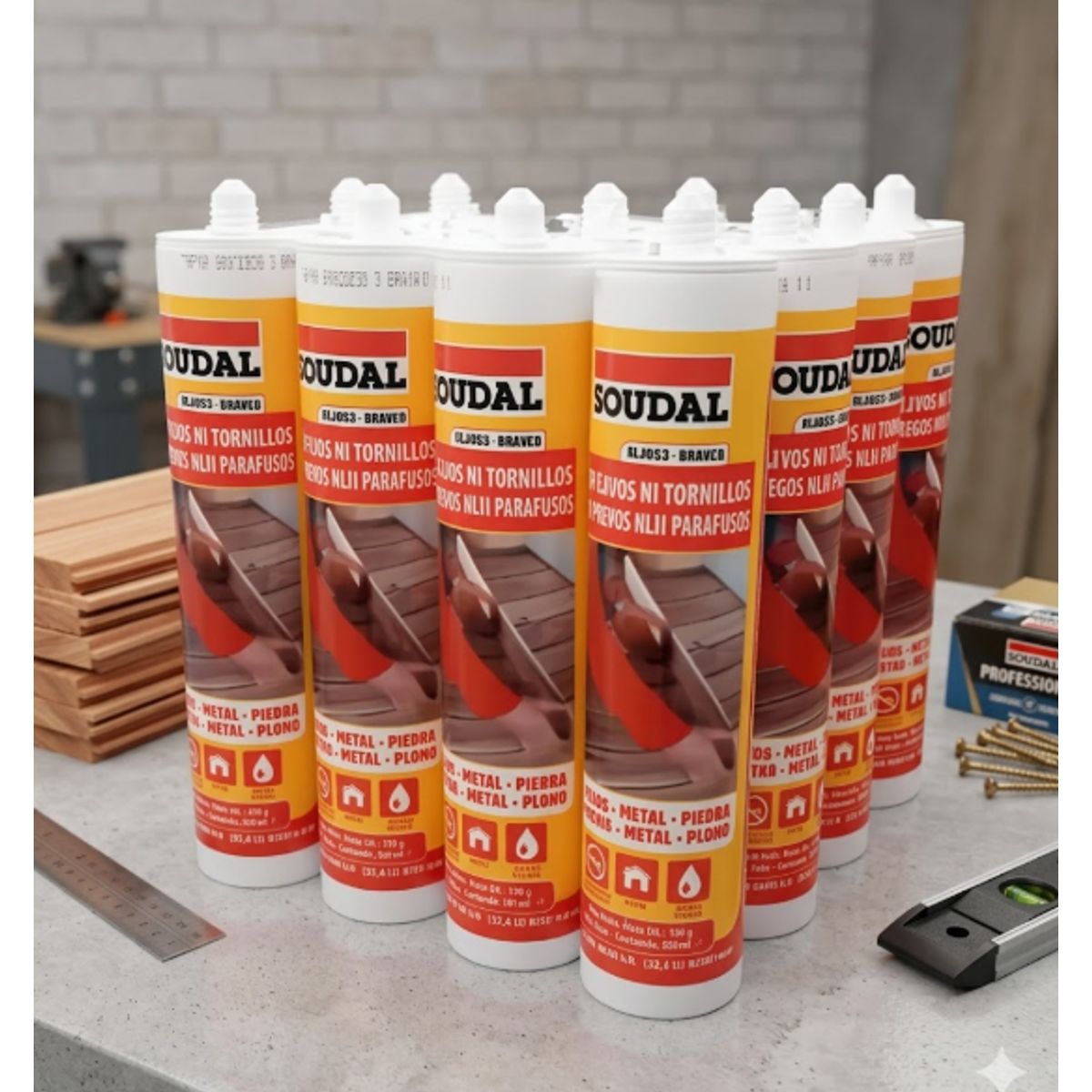 SOUDAL - Silicona De Montaje Blanco 280 Ml. 12 Unidades Soudal