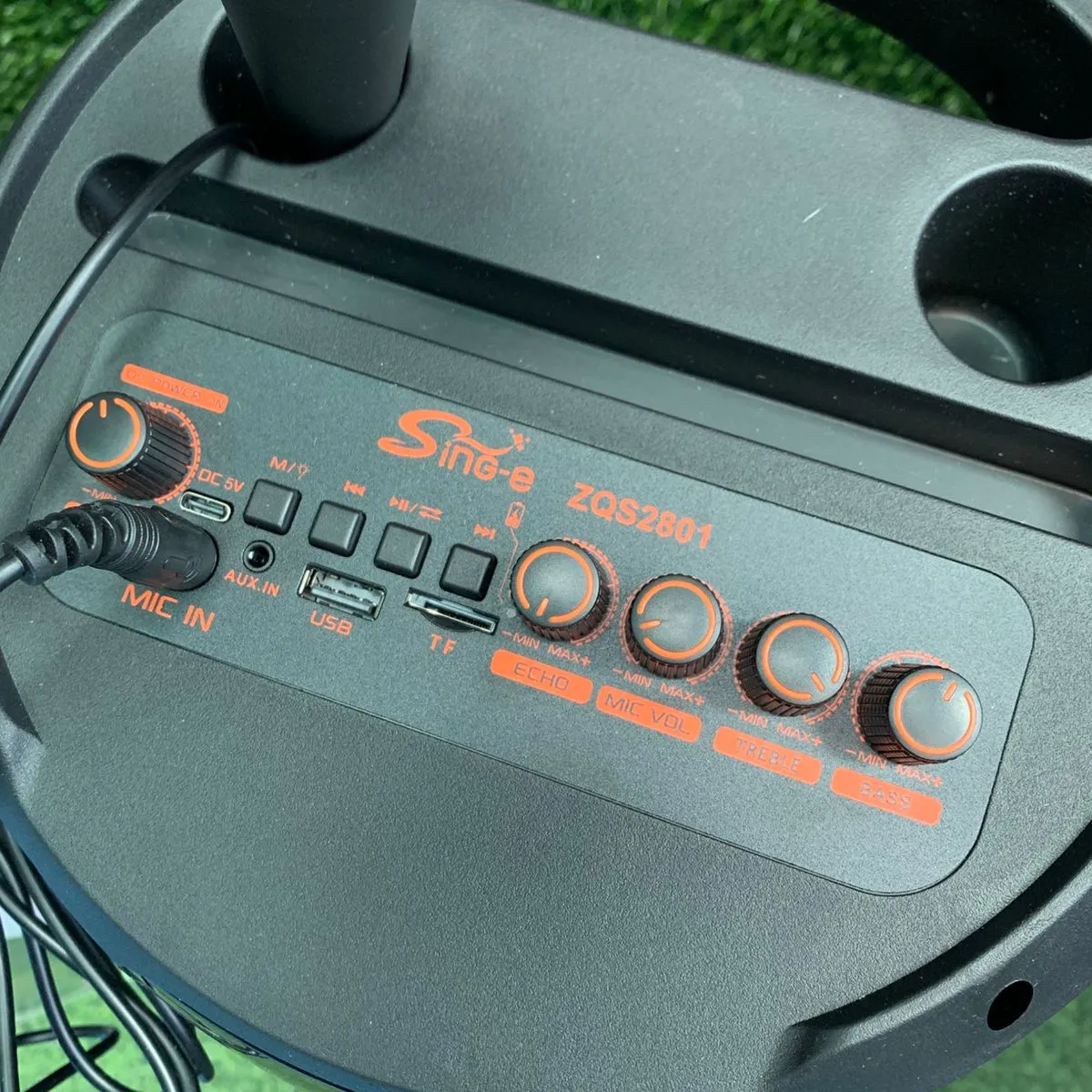 GENERICO - Parlante Inalambrico Portatil 80cm Bluetooth Led Microfono Negro