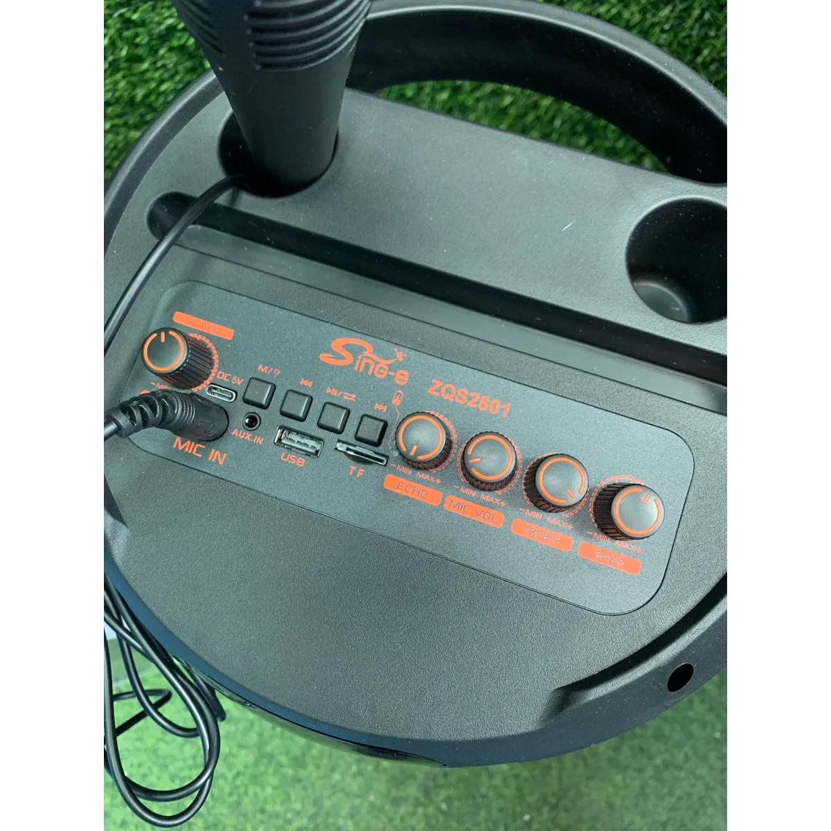 GENERICO - Parlante Inalambrico Portatil 80cm Bluetooth Led Microfono Negro