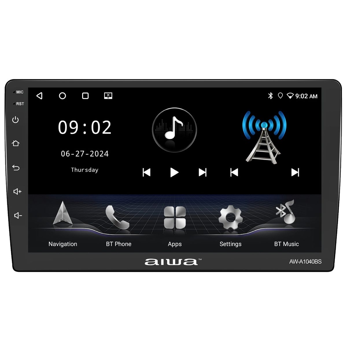 AIWA - Radio Auto Android 2 Din QLED 10'' Aiwa 4gb Ram AW-A1040BS