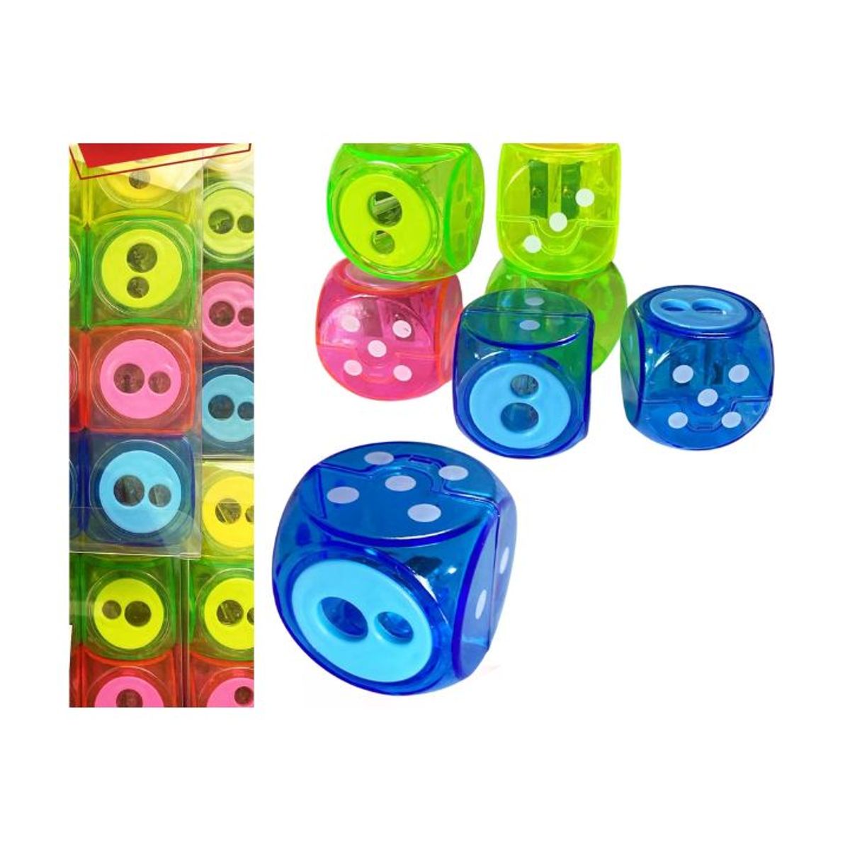 GENERICO - Pack 12 Sacapuntas Doblecon Receptor - Dado