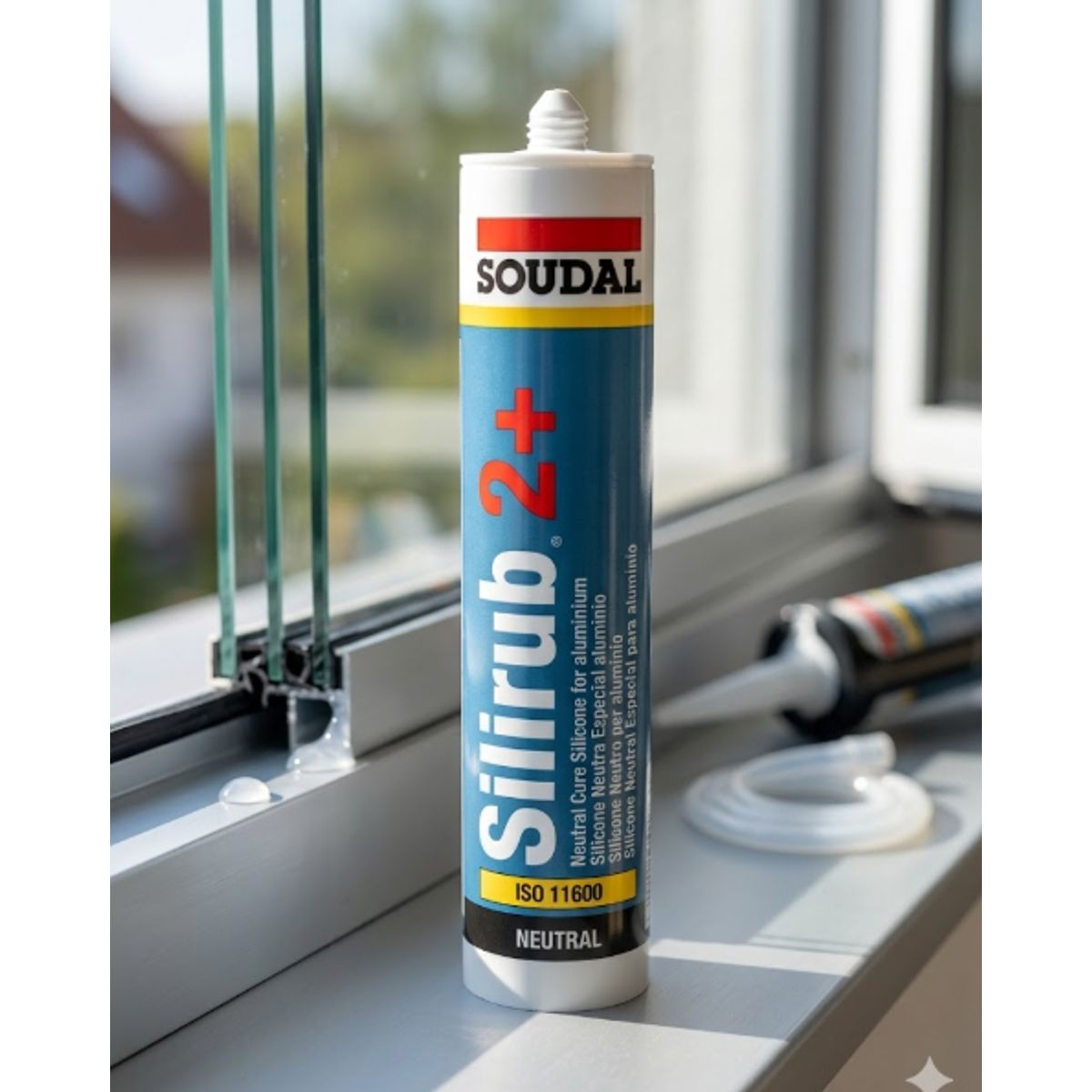 SOUDAL - Silicona Acética Negra 280 Ml. Silirub Ac+ Soudal
