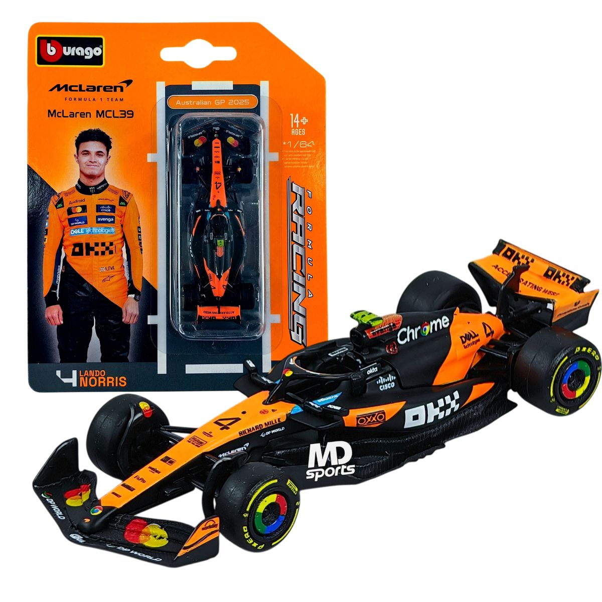 BBURAGO - Auto F1 Mclaren MCL39 2025 #4 Lando Norris Caja Normal 1:64