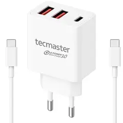 TECMASTER - Cargador USB-C de Carga Rapida 30W con GAN + Power Delivery