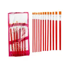 GENERICO - Set 12 Pinceles Plana Ancho Tipo Brocha