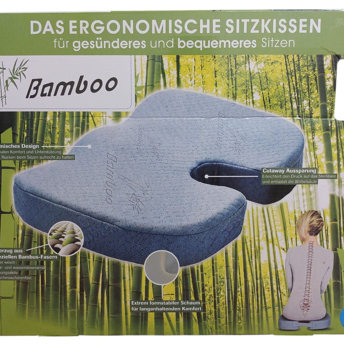 GENERICO - Cojín Para Asiento Descanso y Postura Bamboo